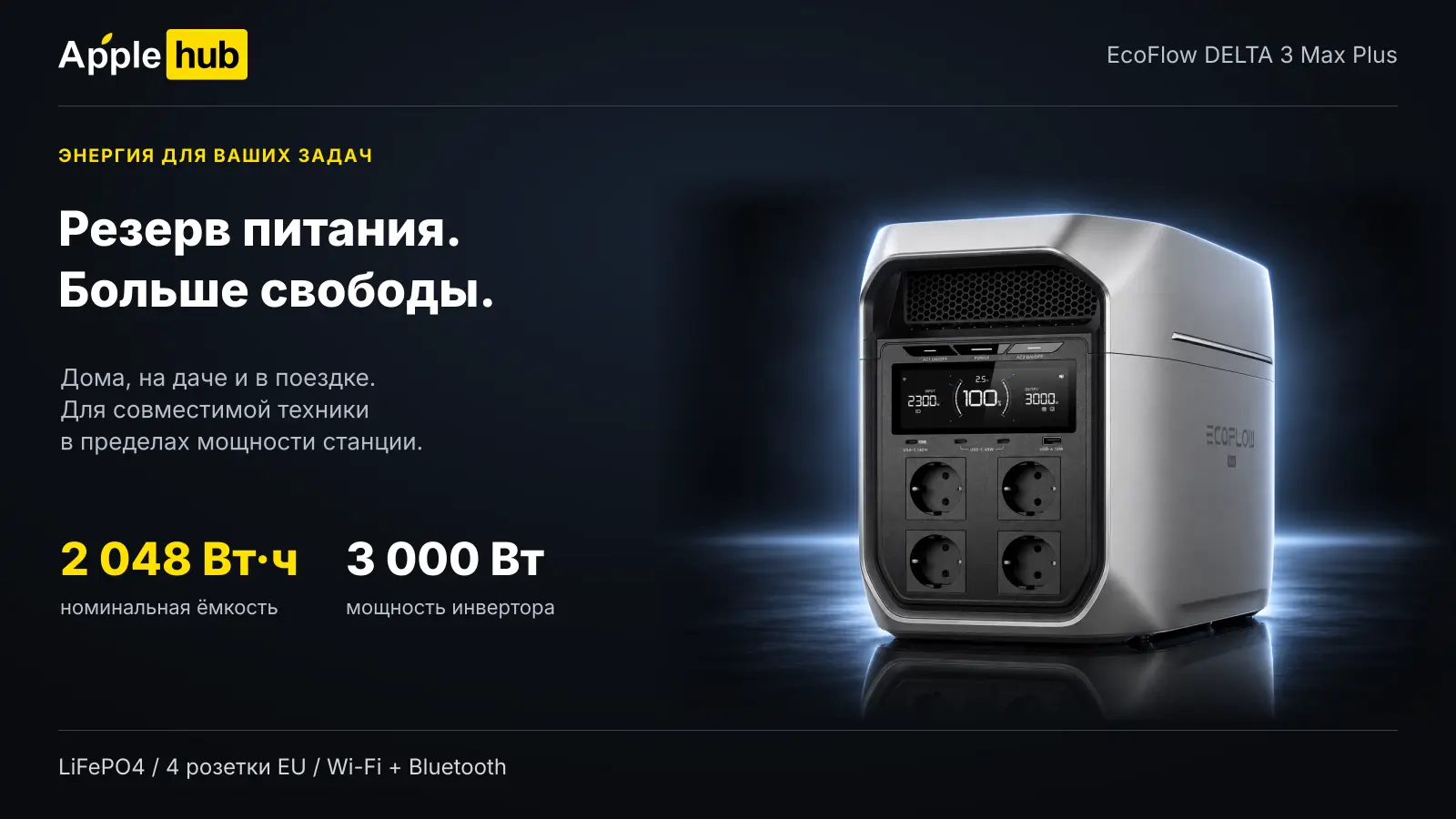 EcoFlow DELTA 3 Max Plus — ёмкость и мощность