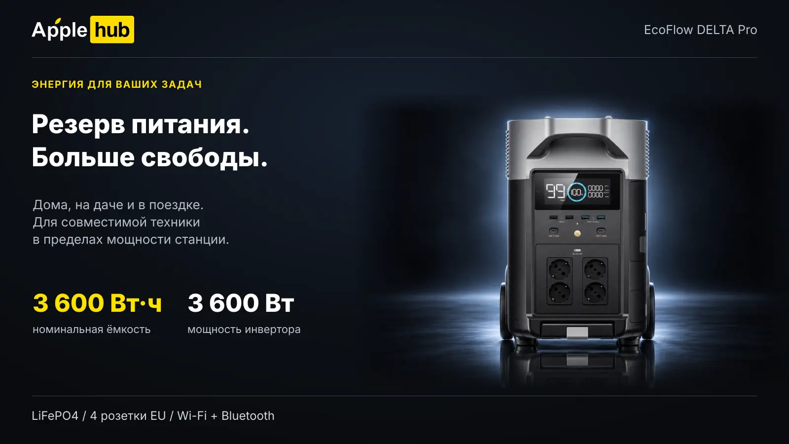 EcoFlow DELTA Pro — ёмкость и мощность