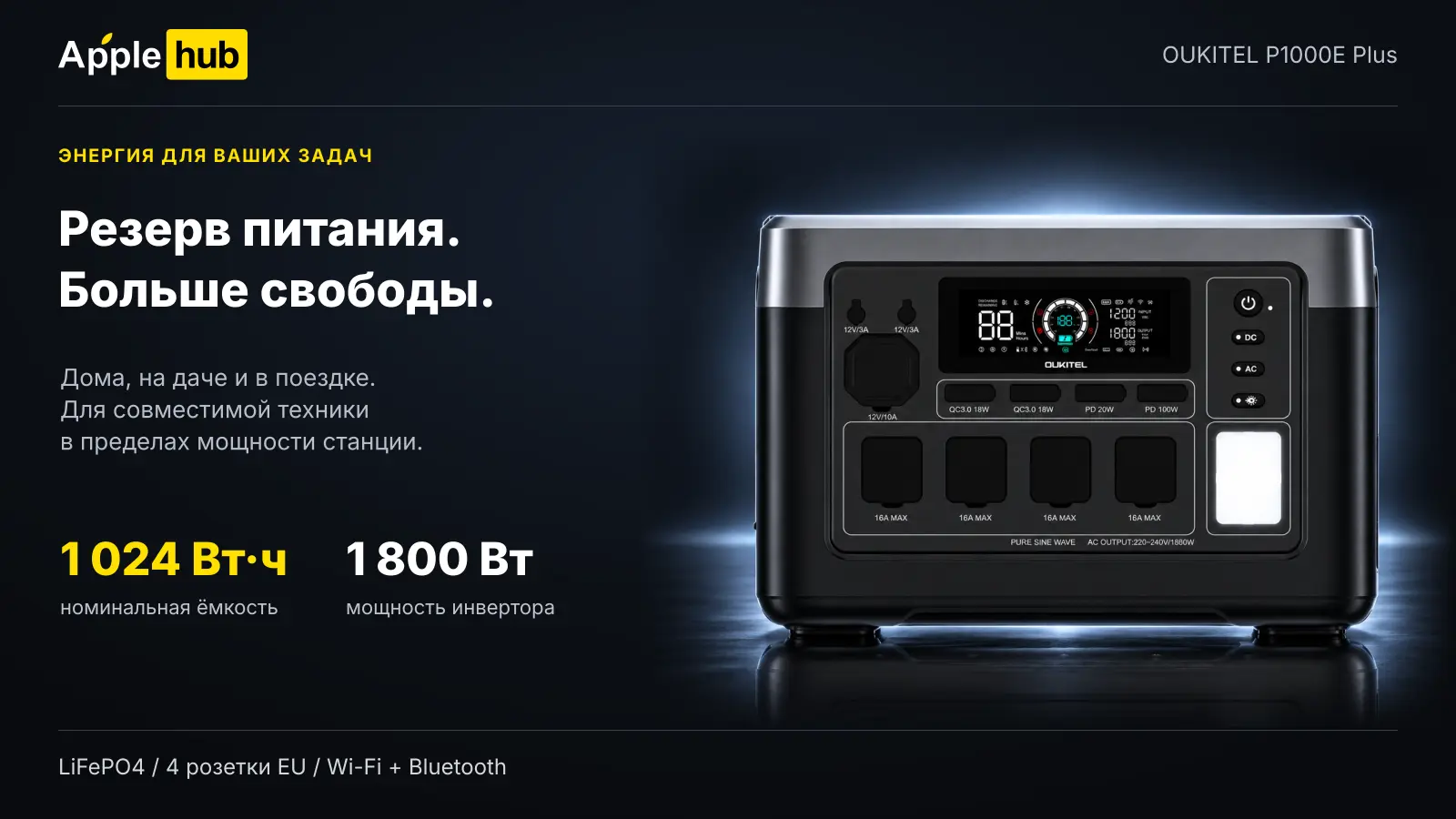 OUKITEL P1000E Plus — ёмкость и мощность